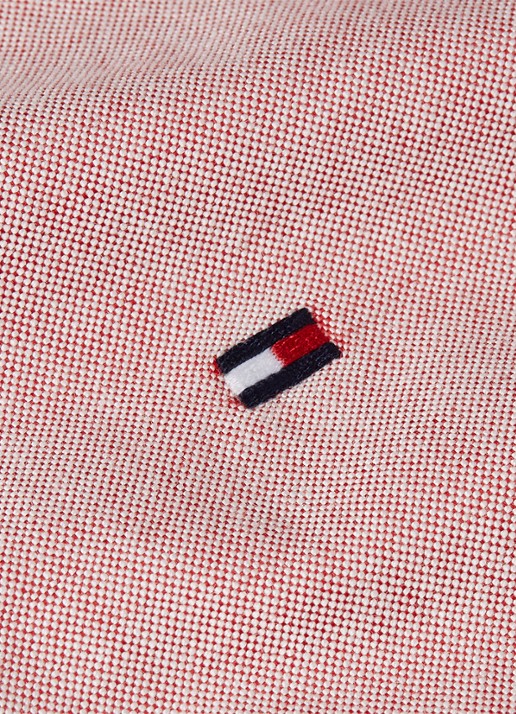 Tommy Hilfiger Oxford regular fit overhemd met logo - detail 3 medium red-xld / rood