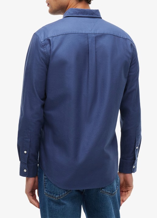 Tommy Hilfiger Oxford regular fit overhemd met logo - achterkant aegean sea-0gy / blauw
