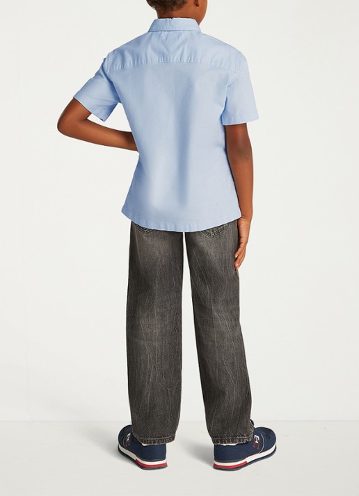 Tommy Hilfiger Oxford regular fit overhemd met logo - achterkant 4 blauw