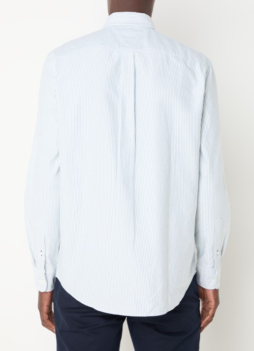 Tommy Hilfiger Oxford regular fit overhemd met streepprint - achterkant 5 lichtblauw