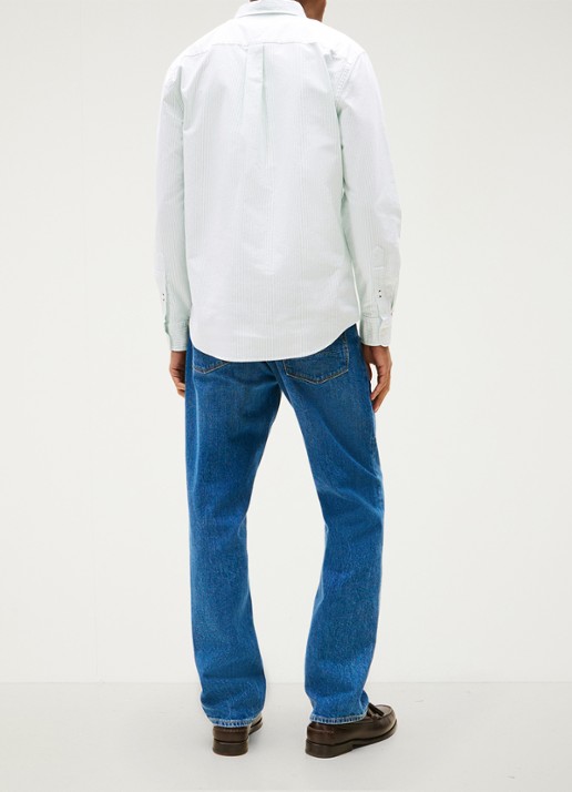 Tommy Hilfiger Oxford regular fit overhemd met streepprint - achterkant mint