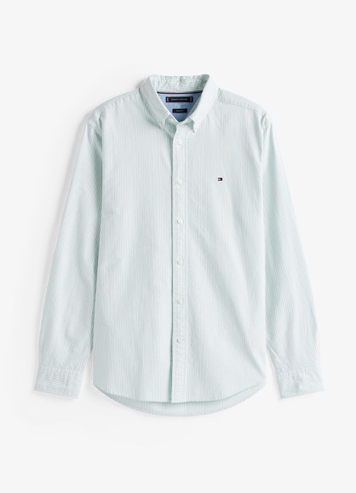 Tommy Hilfiger Oxford regular fit overhemd met streepprint - voorkant 2 mint