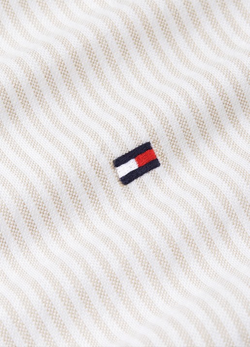 Tommy Hilfiger Oxford regular fit overhemd met streepprint - detail 6 coastal taupe / stripe-0aa / beige