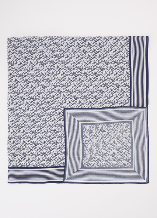 Tommy Hilfiger Pareo met logoprint 110 x 135 cm - voorkant 4 donkerblauw
