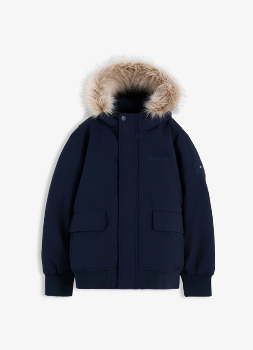 Tommy Hilfiger Parka met imitatiebontkraag