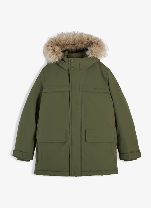 Tommy Hilfiger Parka met steekzakken en logo