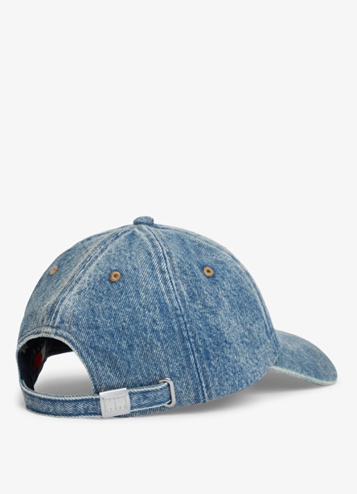 Tommy Hilfiger Pet met logoborduring - achterkant 3 denim