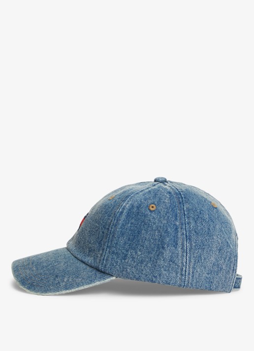 Tommy Hilfiger Pet met logoborduring - voorkant 2 denim