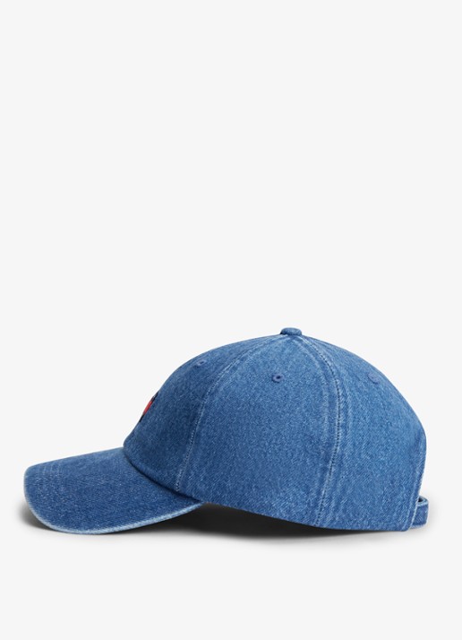 Tommy Hilfiger Pet met logoborduring - detail denim