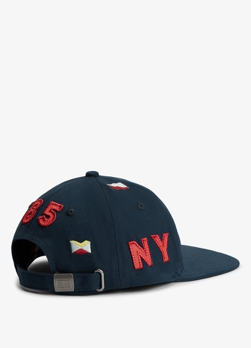 Tommy Hilfiger Pet met logoborduring - achterkant 3 donkerblauw