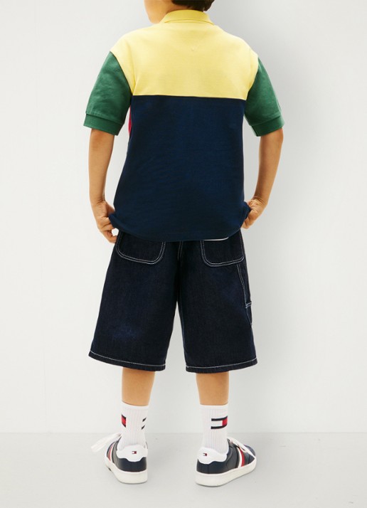 Tommy Hilfiger Polo met logo - achterkant 3 geel
