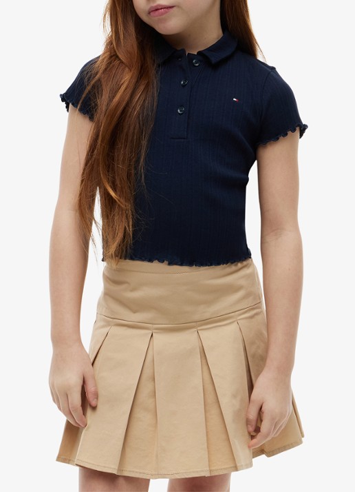 Tommy Hilfiger Polo met logoborduring - detail 4 donkerblauw