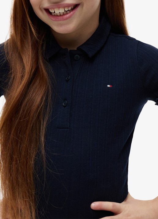Tommy Hilfiger Polo met logoborduring - detail 5 donkerblauw