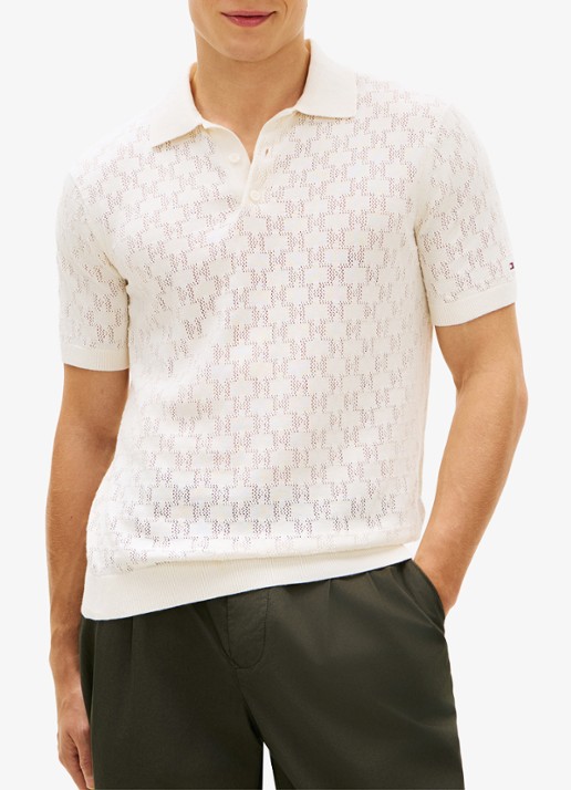 Tommy Hilfiger Polo met opengewerkt detail