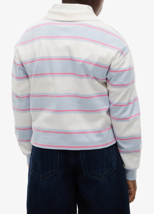 Tommy Hilfiger Polo met streepdessin en logo - achterkant wit