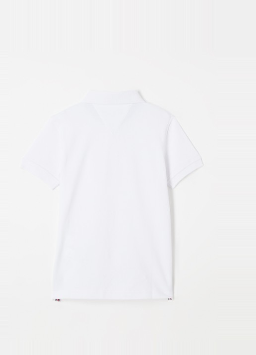Tommy Hilfiger Polo van piqué katoen - voorkant 2 bright white