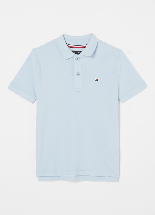 Tommy Hilfiger Polo van piqué katoen - voorkant breezy blue