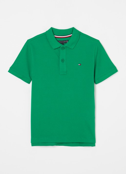 Tommy Hilfiger Polo van piqué katoen - voorkant groen