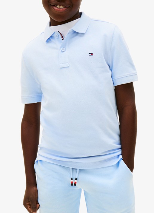 Tommy Hilfiger Polo van piqué katoen - detail 4 sweet blue-c3q / lichtblauw