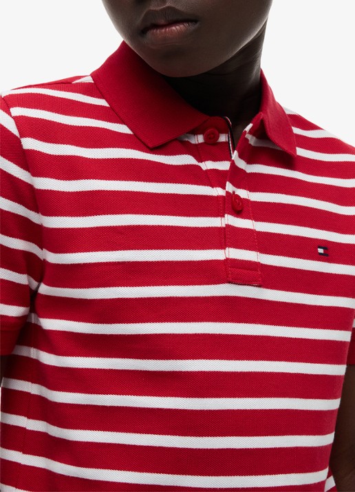 Tommy Hilfiger Polo van piqué katoen - detail 4 primary red stripe-0ew / rood