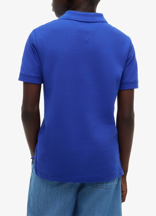 Tommy Hilfiger Polo van piqué katoen - achterkant 5 noble blue-c8p / blauw
