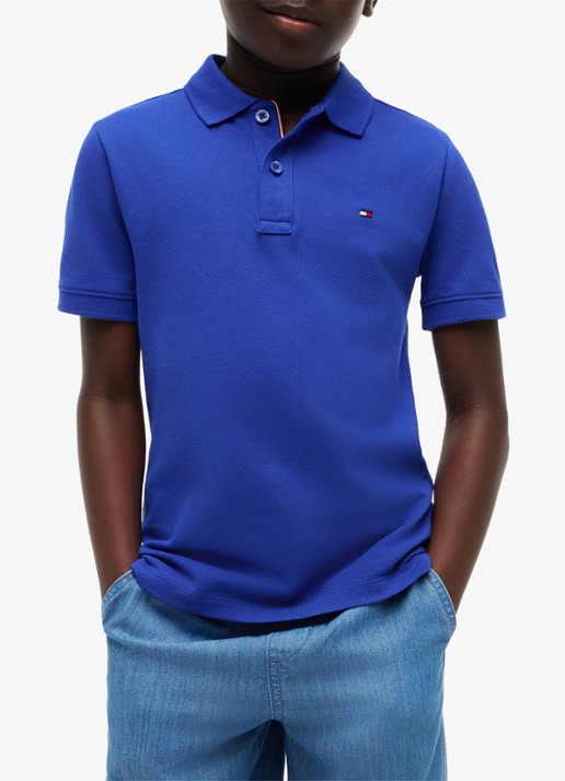 Tommy Hilfiger Polo van piqué katoen - detail 3 noble blue-c8p / blauw