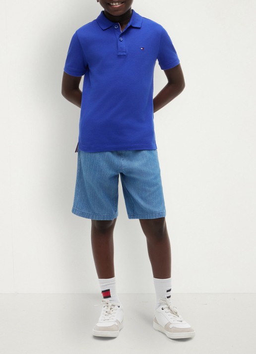 Tommy Hilfiger Polo van piqué katoen - voorkant 2 noble blue-c8p / blauw
