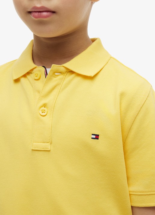 Tommy Hilfiger Polo van piqué katoen - detail 3 tuscan sun-zgk / geel