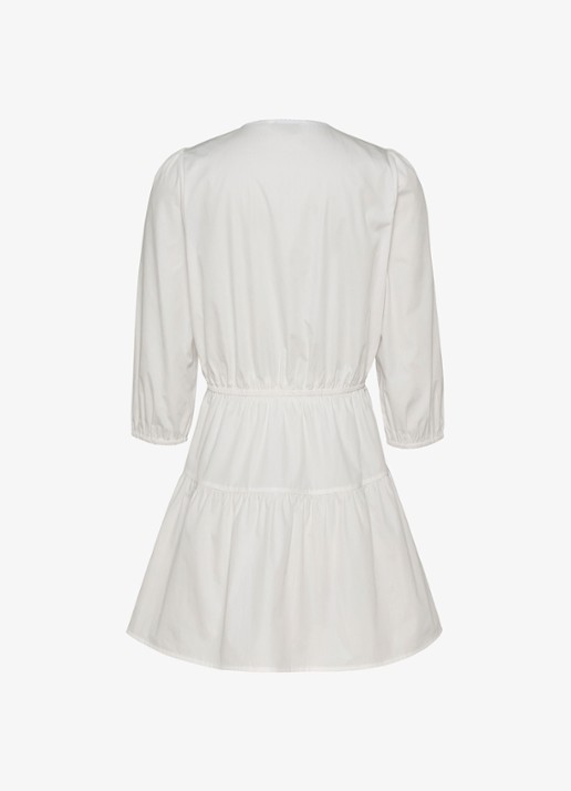 Tommy Hilfiger Poplin mini blousejurk van  katoen - detail 5 wit