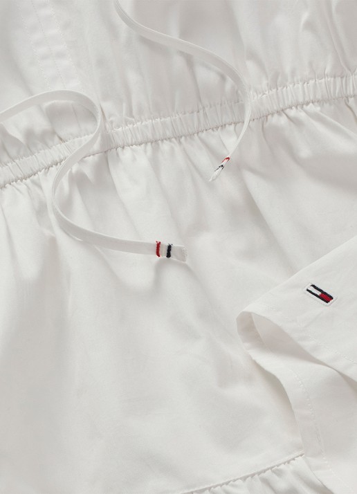 Tommy Hilfiger Poplin mini blousejurk van  katoen - detail 6 wit