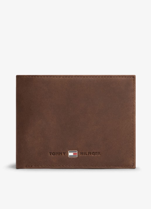 Tommy Hilfiger Portemonnee met logo - voorkant bruin