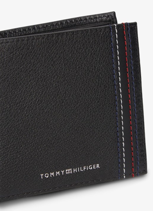 Tommy Hilfiger Portemonnee van leer - detail 3 diepzwart