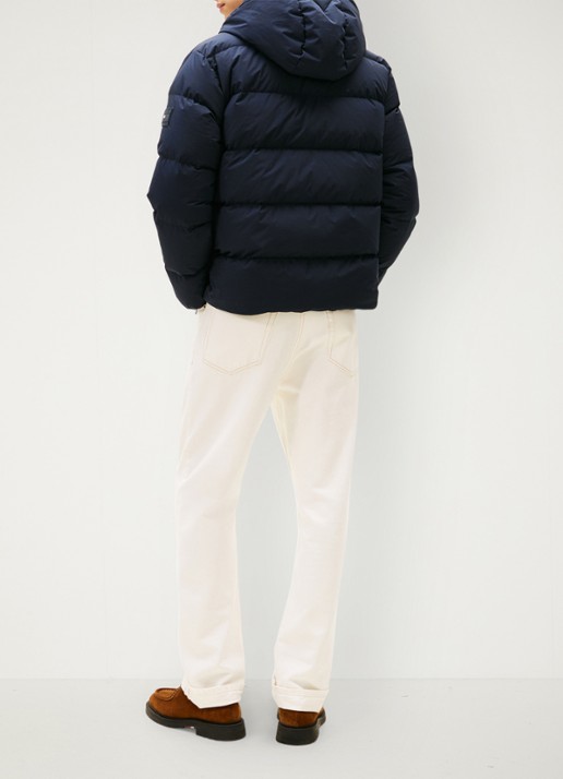 Tommy Hilfiger Puffer jack met capuchon en waterafstotende coating - achterkant 5 donkerblauw