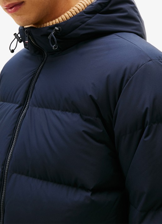 Tommy Hilfiger Puffer jack met capuchon en waterafstotende coating - detail 4 donkerblauw