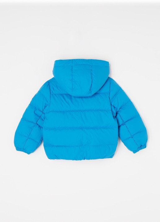Tommy Hilfiger Puffer jack met donsvulling en afneembare capuchon - achterkant blauw