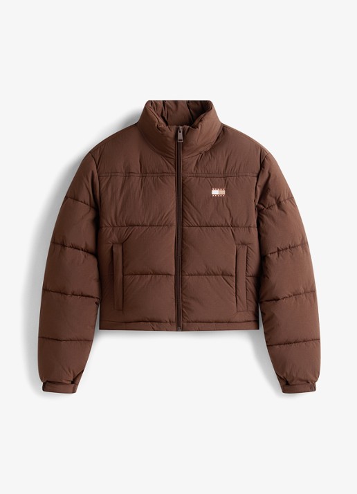 Tommy Hilfiger Puffer jack met waterafstotende coating - voorkant 2 bruin