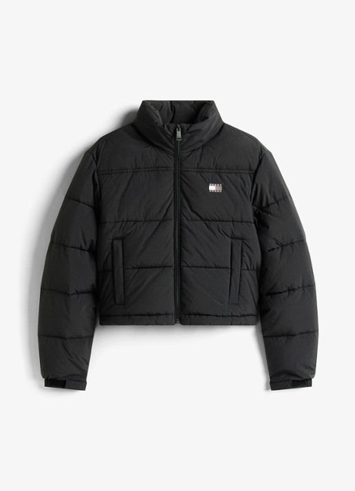 Tommy Hilfiger Puffer jack met waterafstotende coating - voorkant 5 zwart