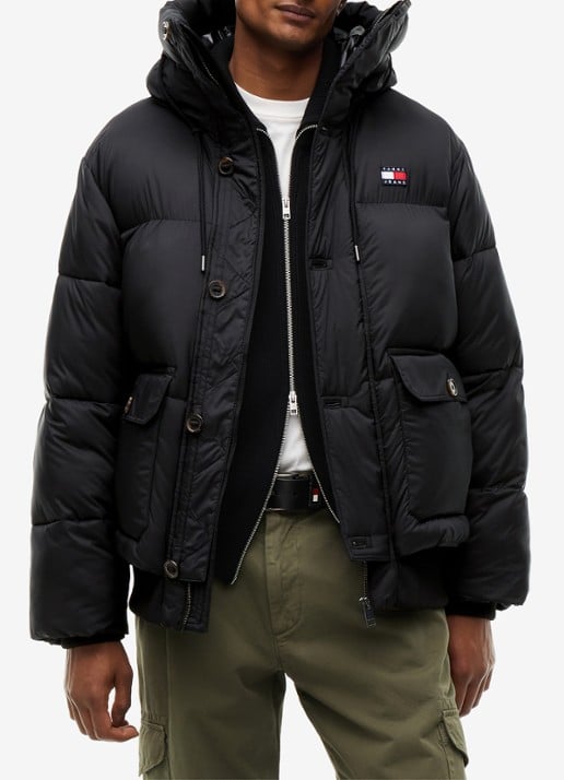 Tommy Hilfiger Puffer jas met opbergbare capuchon