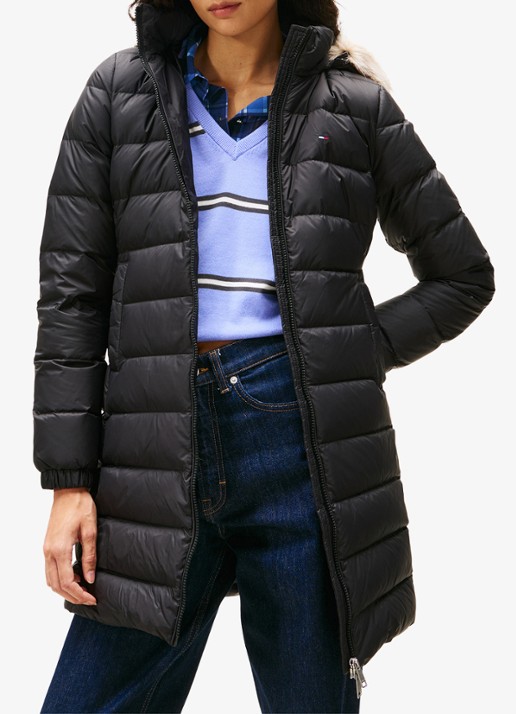 Tommy Hilfiger Puffer jas met steekzakken en logoborduring