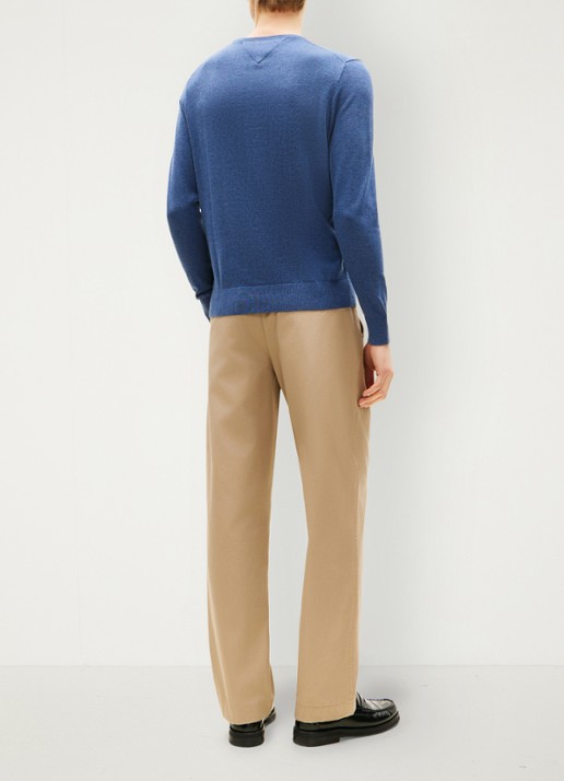 Tommy Hilfiger Pullover met logo - achterkant donkerblauw