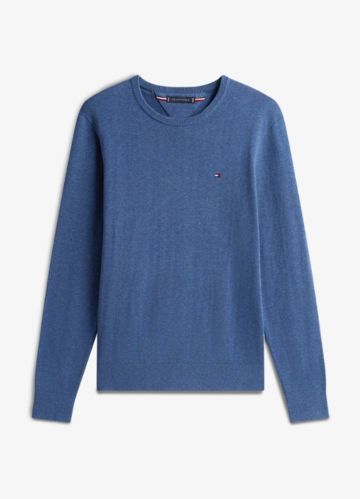 Tommy Hilfiger Pullover met logo - voorkant 2 donkerblauw
