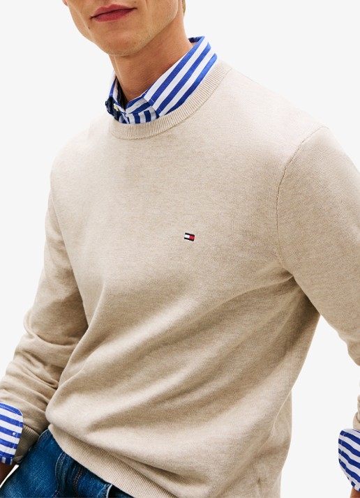 Tommy Hilfiger Pullover met logo - detail 3 beige