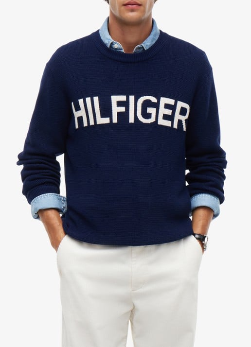 Tommy Hilfiger Pullover met structuur en logo