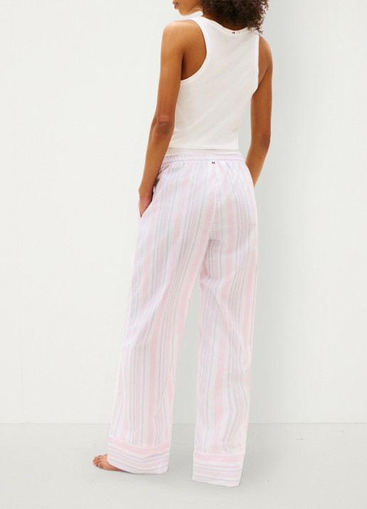 Tommy Hilfiger Pyjamabroek met streepprint en logo - achterkant 5 roze