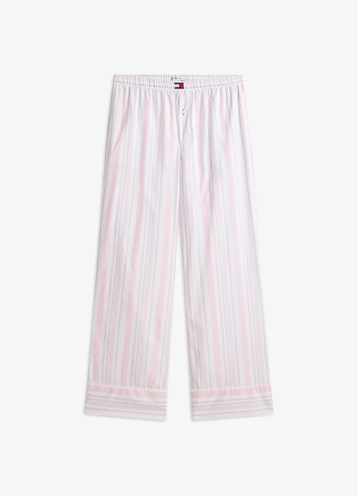 Tommy Hilfiger Pyjamabroek met streepprint en logo - voorkant 3 roze