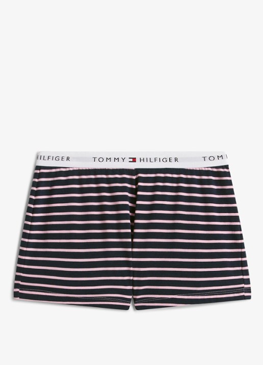 Tommy Hilfiger Pyjamabroek met streepprint en logoband - detail 6 donkerblauw
