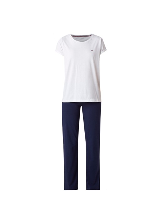 Tommy Hilfiger Pyjamaset van katoen - voorkant 4 wit