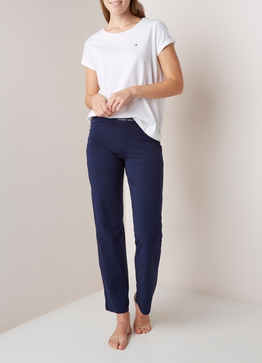 Tommy Hilfiger Pyjamaset van katoen - voorkant 5 wit