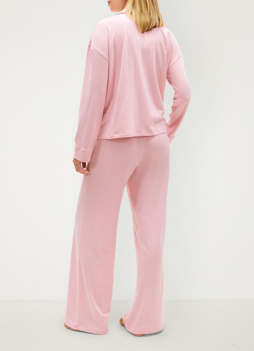 Tommy Hilfiger Pyjamatop met logoborduring - achterkant roze