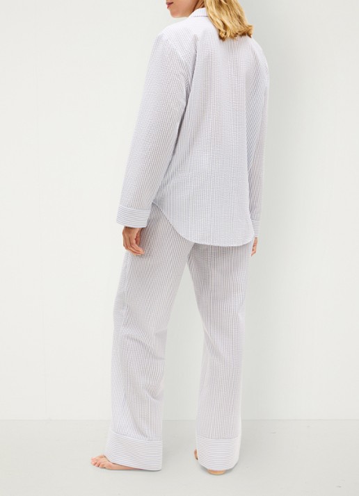 Tommy Hilfiger Pyjamatop met streepprint en logo - achterkant 3 grijs